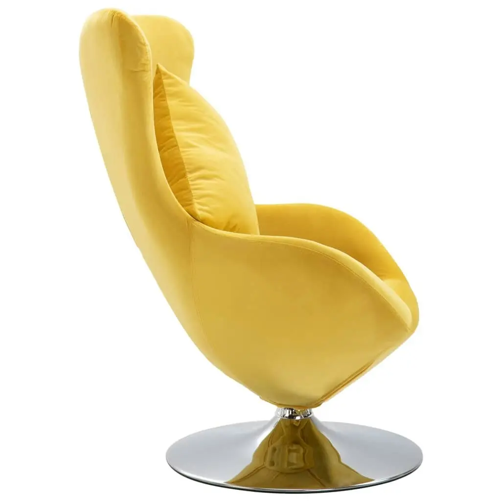 Swivel Egg Chair with Cushion Yellow Velvet 248468