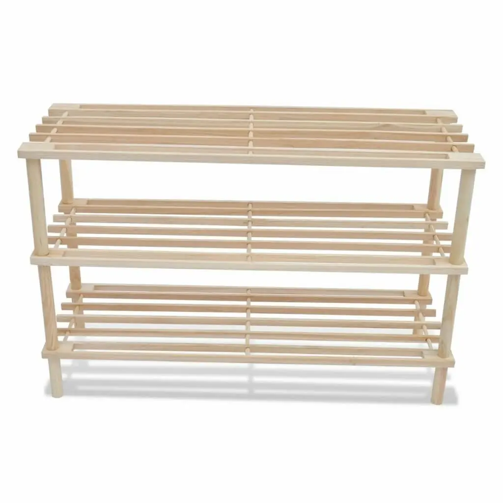 3-Tier Shoe Racks 2 pcs Solid Fir Wood 241065