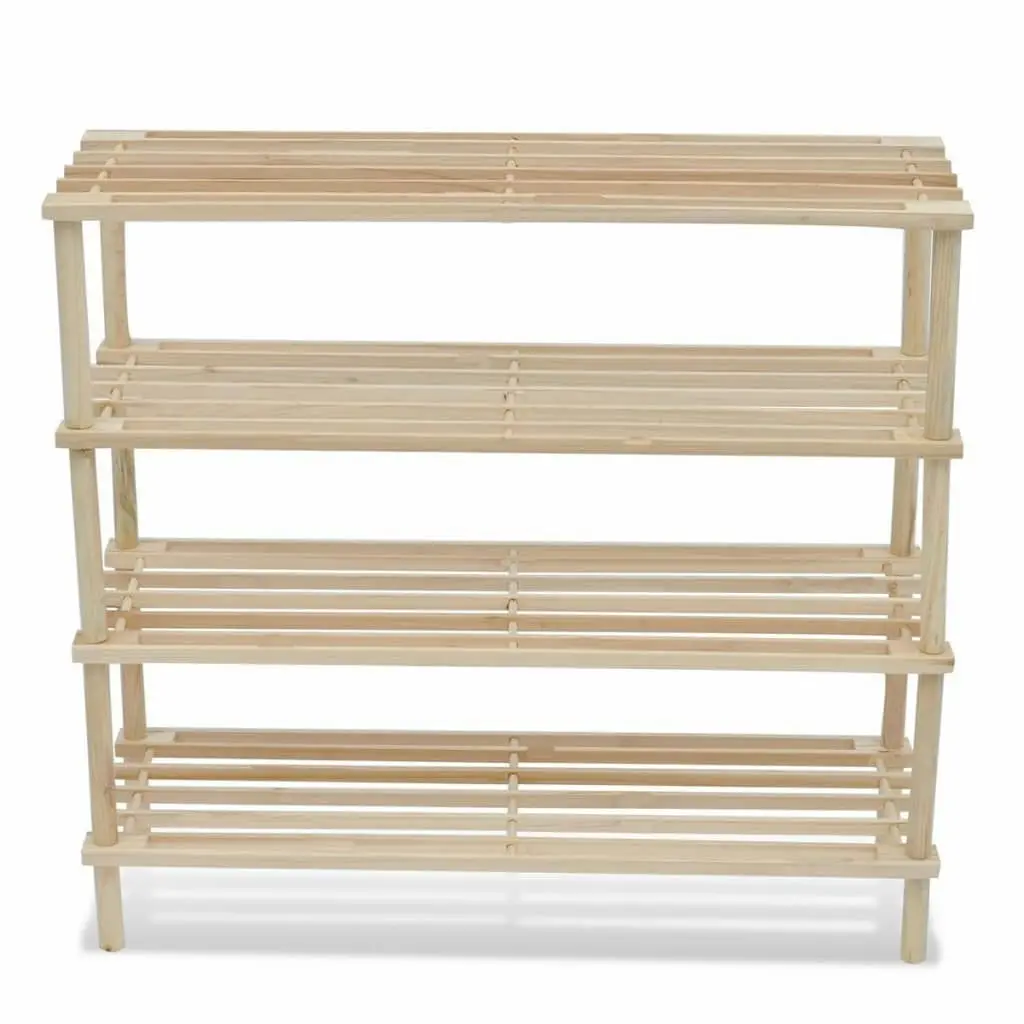 4-Tier Shoe Racks 2 pcs Solid Fir Wood 241066