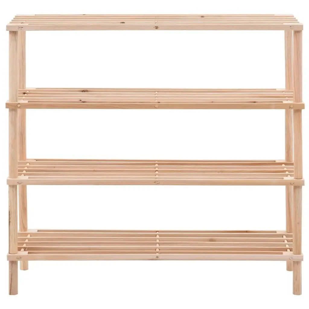 4-Tier Shoe Rack Solid Fir Wood 285201