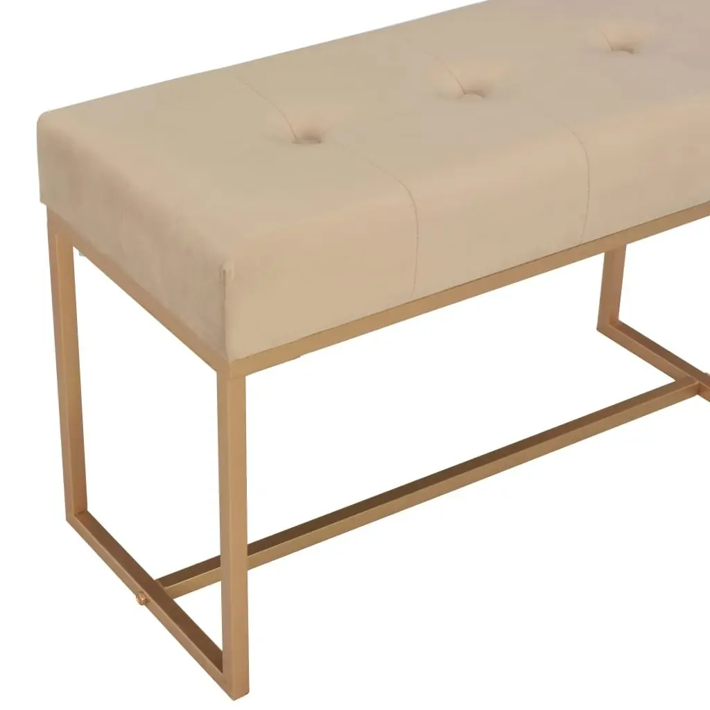 Bench 80 cm Beige Velvet 247559