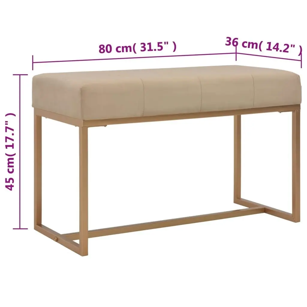 Bench 80 cm Beige Velvet 247559