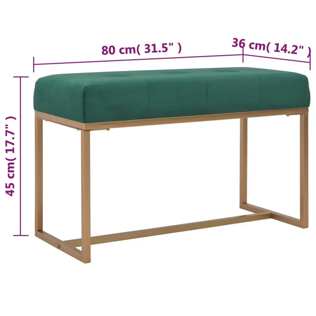 Bench 80 cm Green Velvet 247555