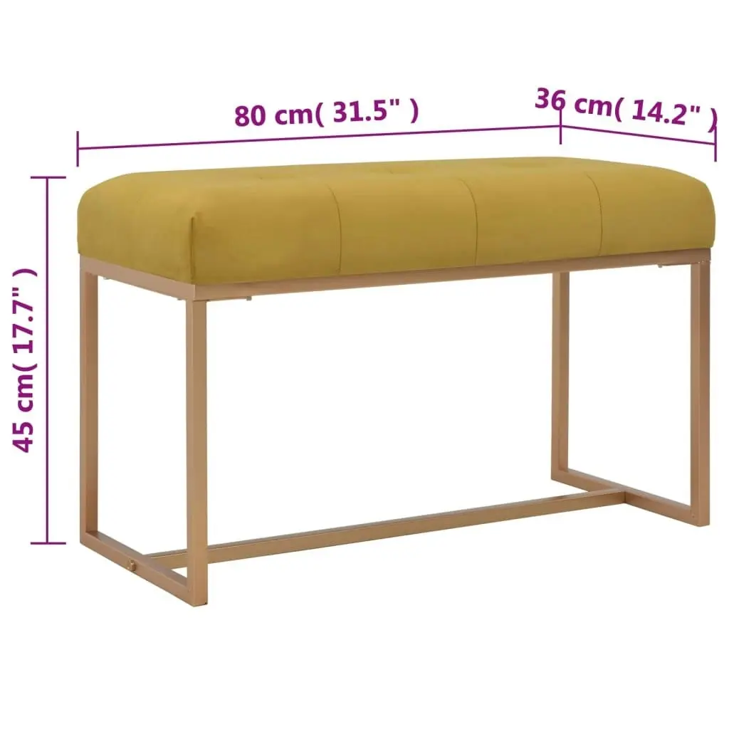 Bench 80 cm Mustard Velvet 247556