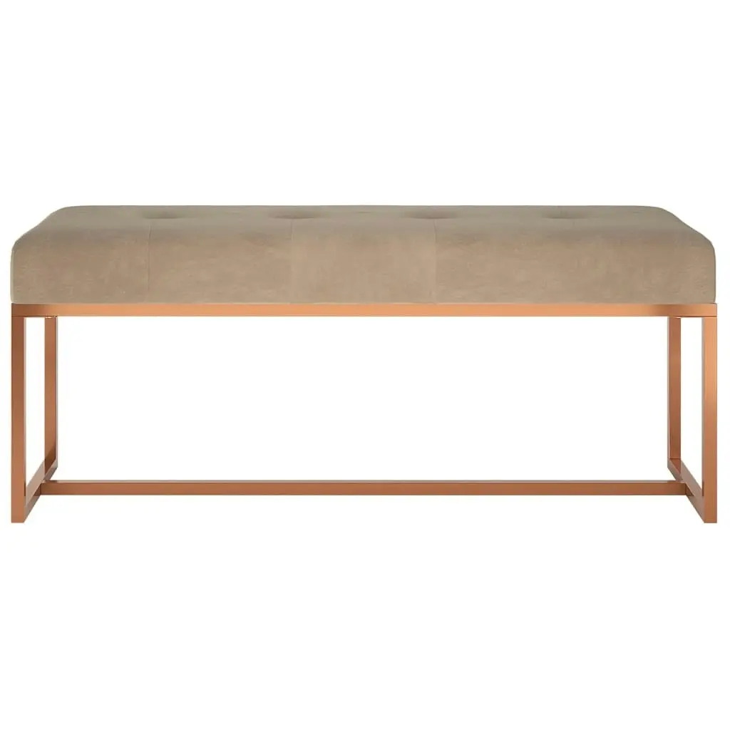 Bench Beige 110x36x45 cm Velvet 350604