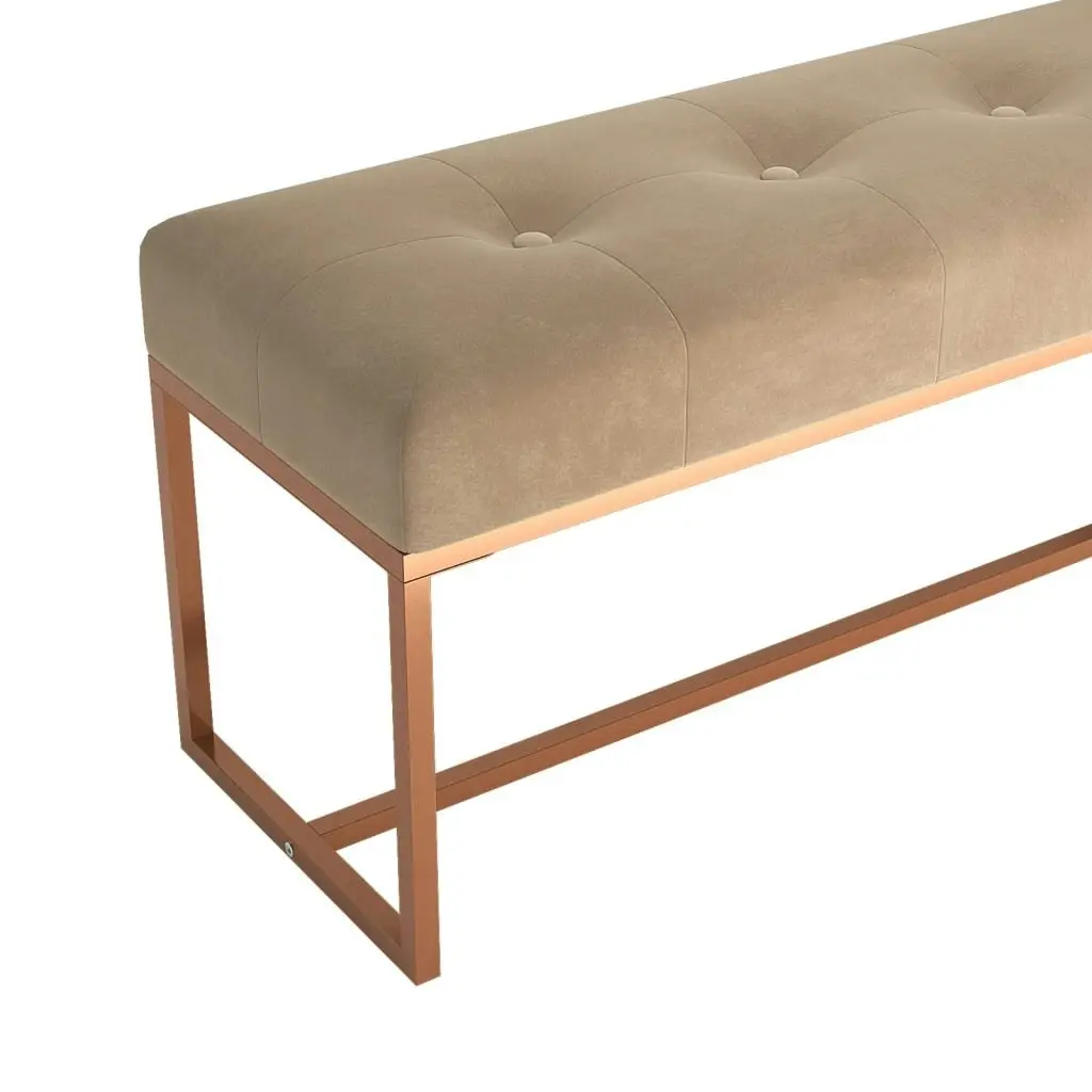 Bench Beige 110x36x45 cm Velvet 350604