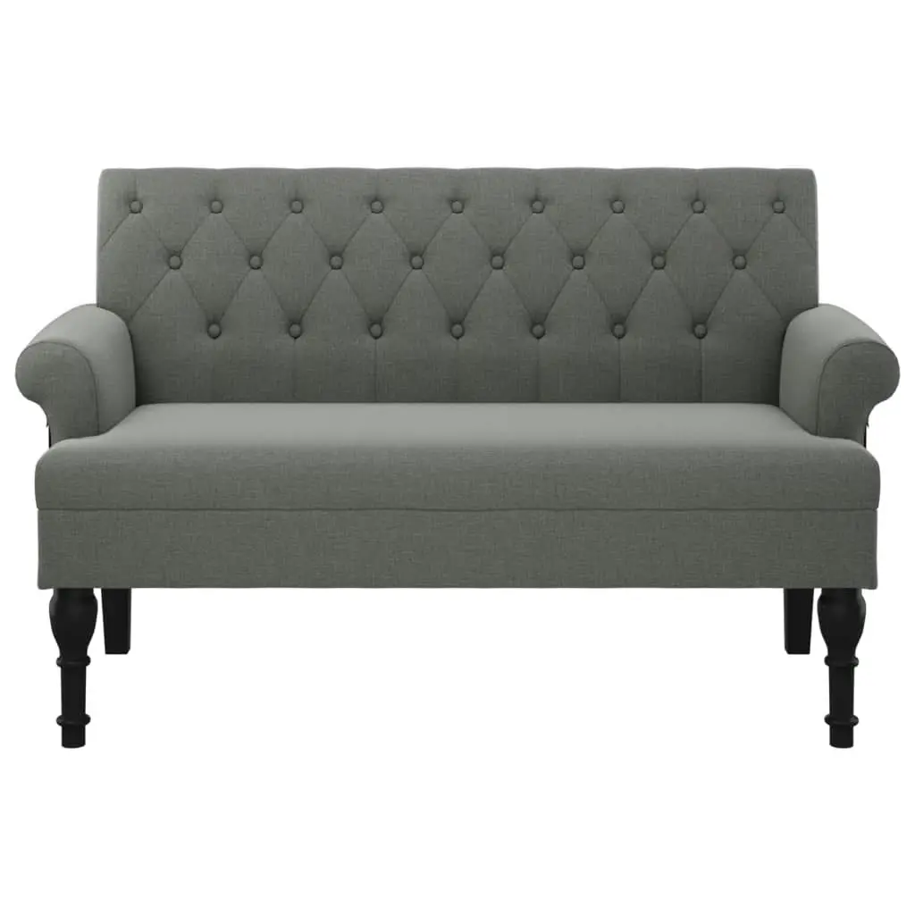 Bench with Backrest Dark Grey 120x62x75.5 cm Fabric 372121