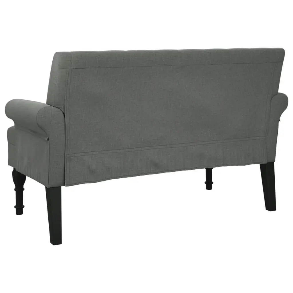 Bench with Backrest Dark Grey 120x62x75.5 cm Fabric 372121