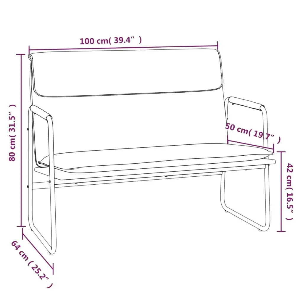 Bench Light Grey 100x64x80 cm Fabric 351351