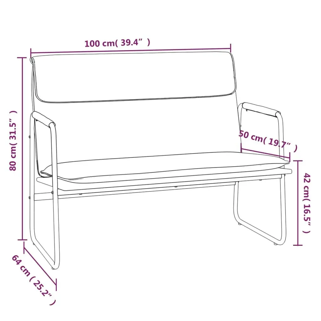 Bench Cream 100x64x80 cm Fabric 351357