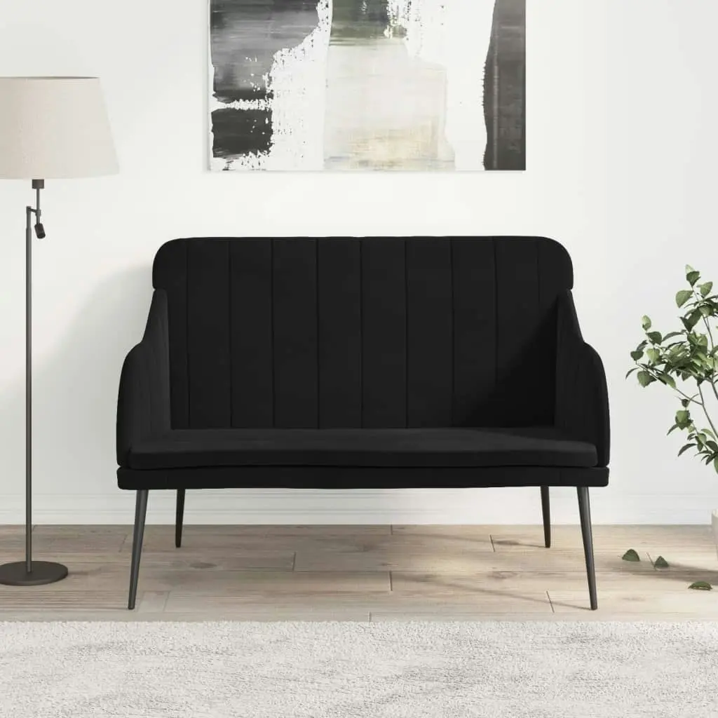 Bench Black 110x76x80 cm Velvet 351469