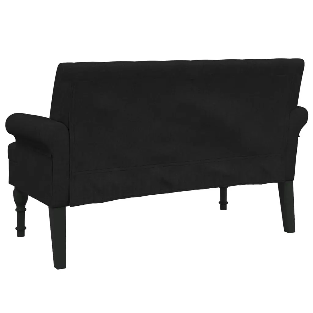 Bench with Backrest Black 120x62x75.5 cm Fabric 372122