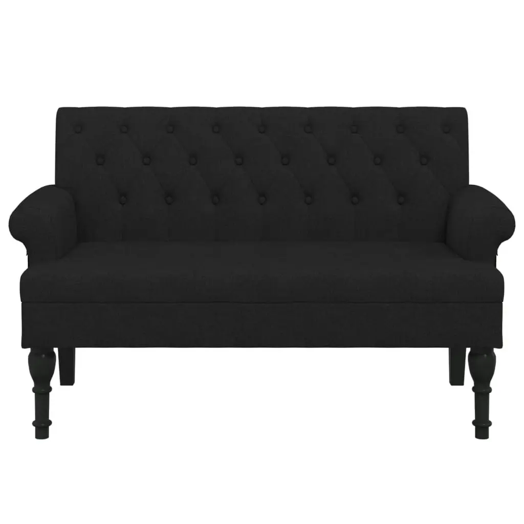 Bench with Backrest Black 120x62x75.5 cm Fabric 372122