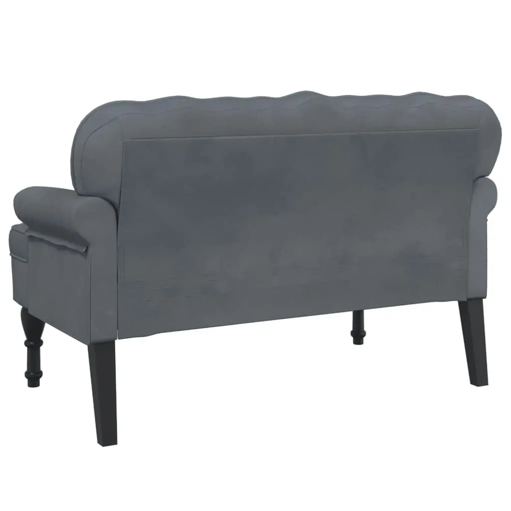 Bench with Backrest Dark Grey 119.5x64.5x75 cm Velvet 372157