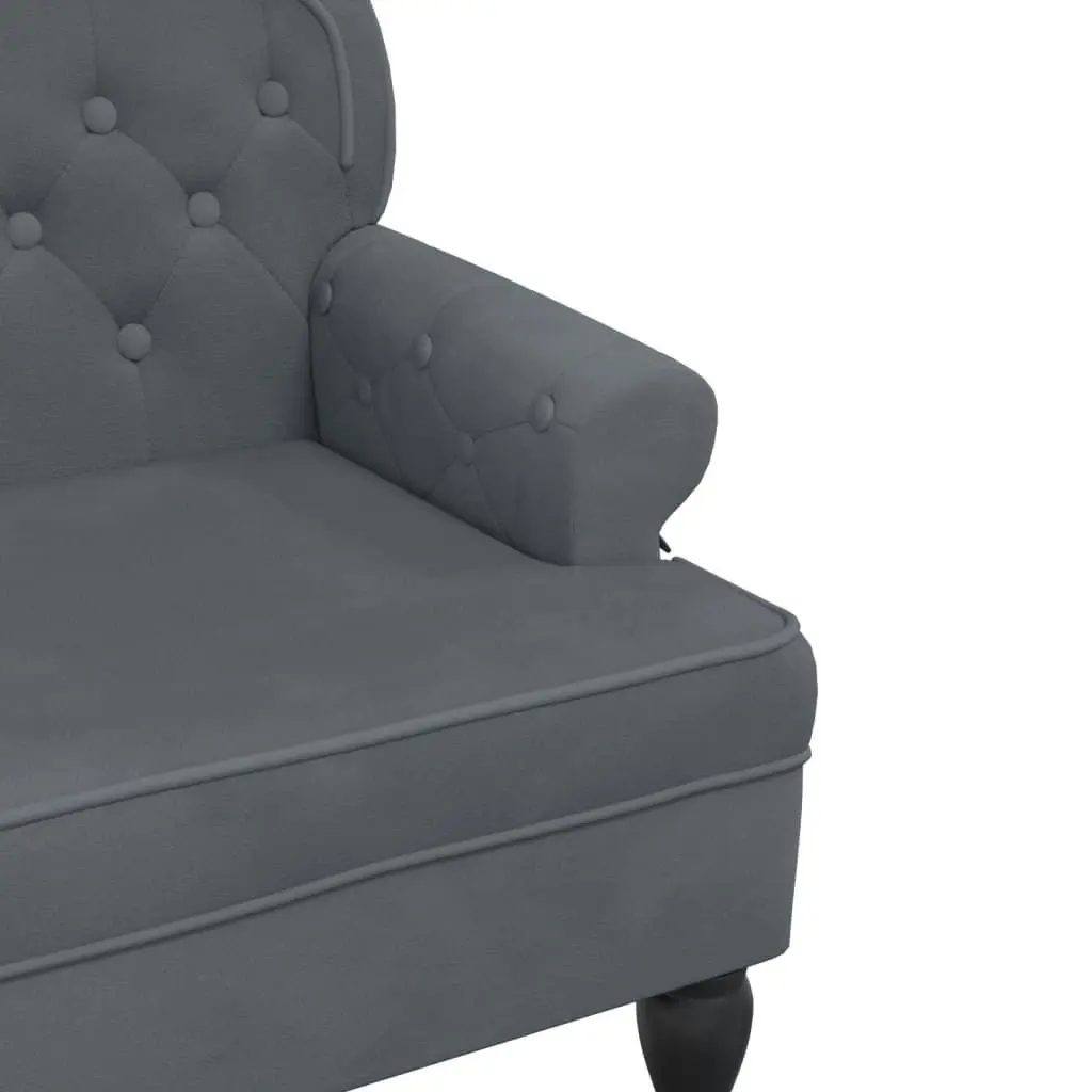 Bench with Backrest Dark Grey 119.5x64.5x75 cm Velvet 372157