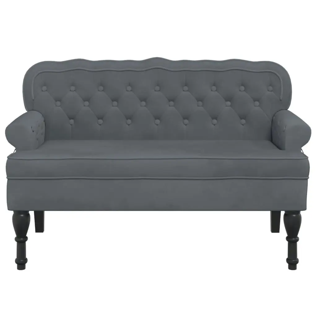 Bench with Backrest Dark Grey 119.5x64.5x75 cm Velvet 372157