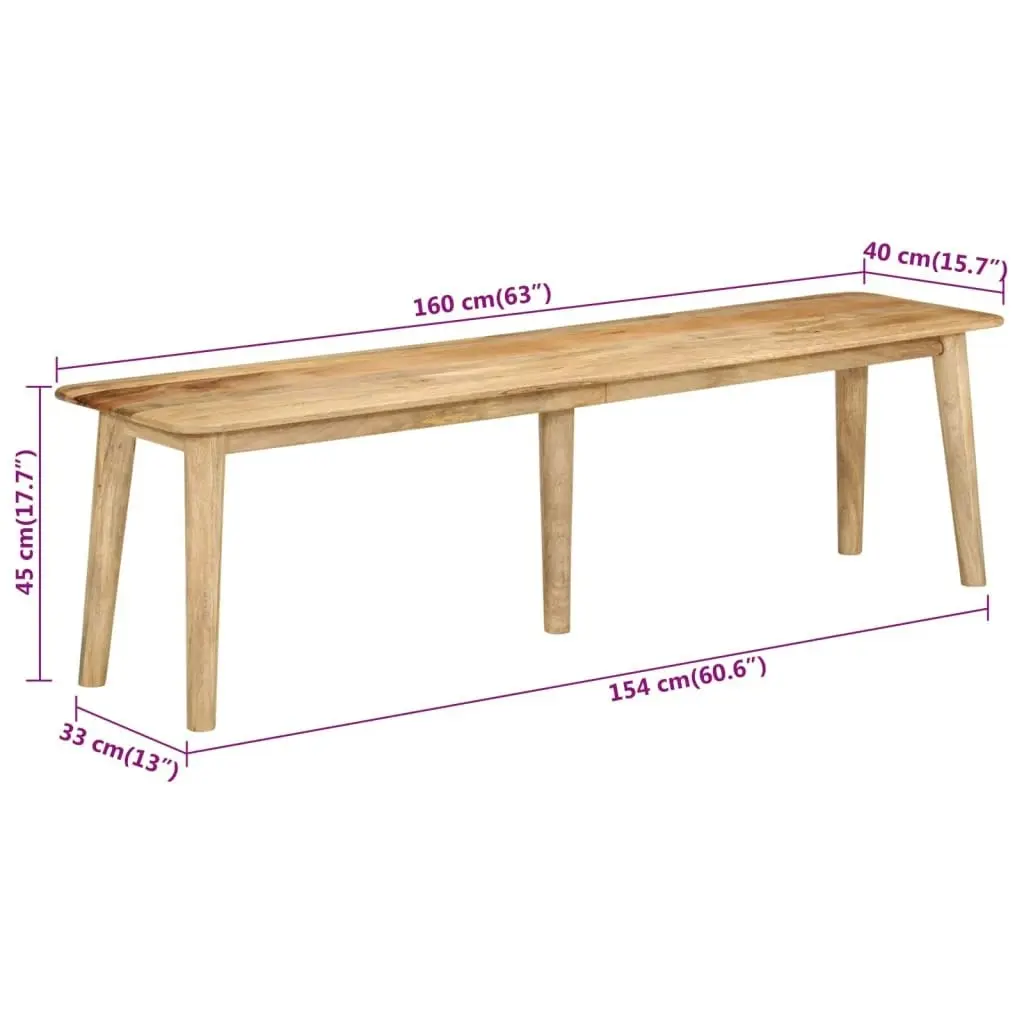 Bench 160x40x45 cm Solid Wood Mango 354994