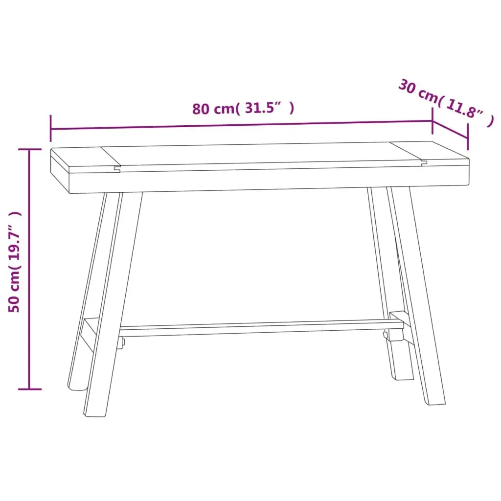 Bench 80 cm Solid Wood Teak 340742