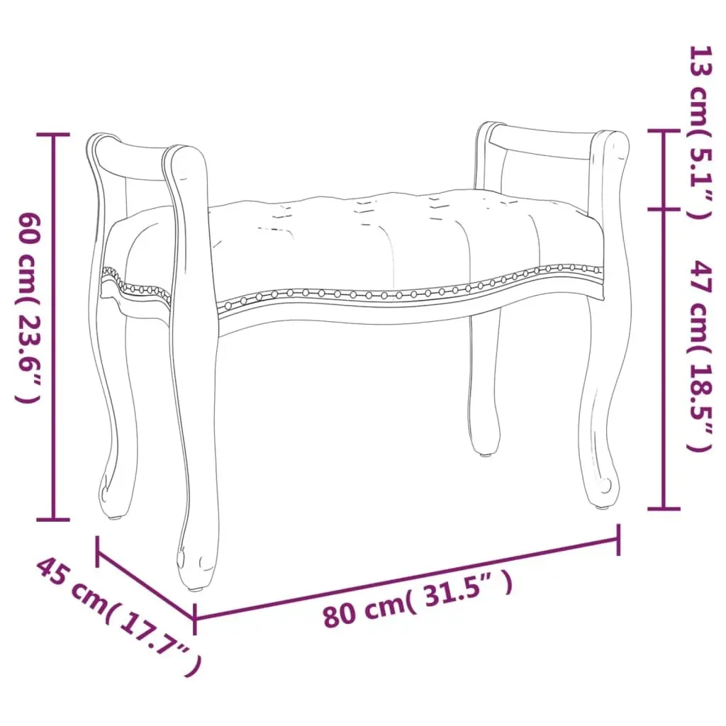 Bench 80x45x60 cm Linen 344429