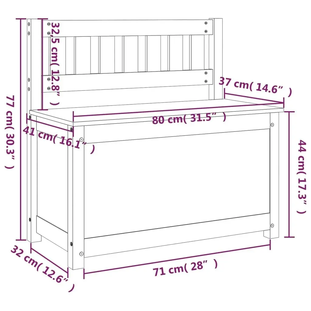 Bench 80x41x77 cm Solid Wood Pine 823549