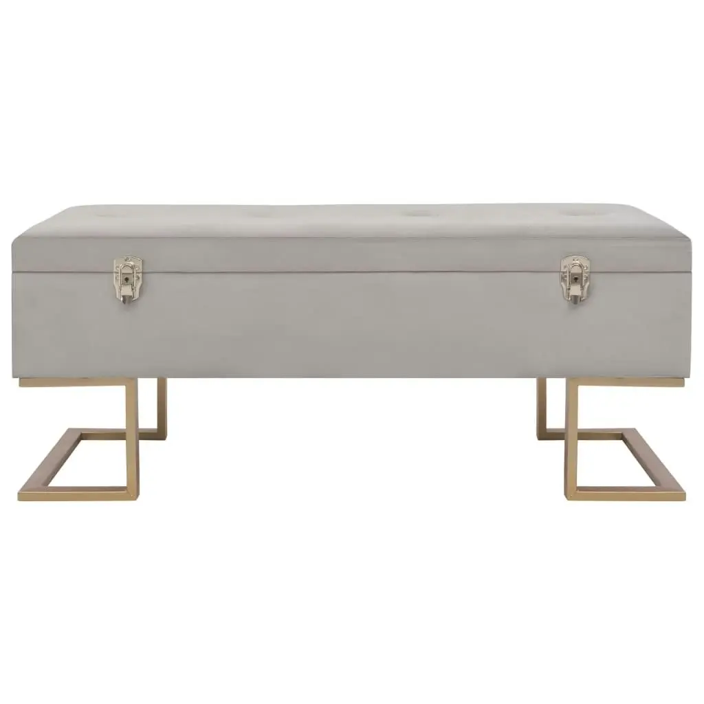 Bench with Storage Compartment 105 cm Grey Velvet 247573