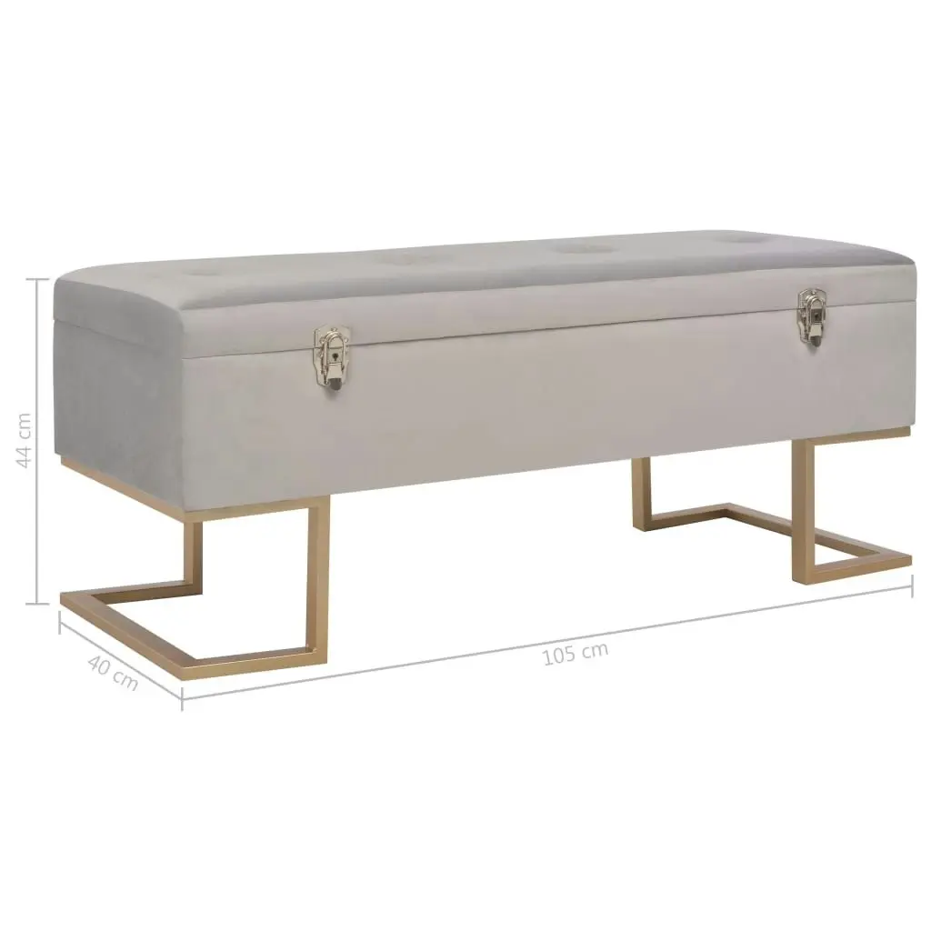 Bench with Storage Compartment 105 cm Grey Velvet 247573