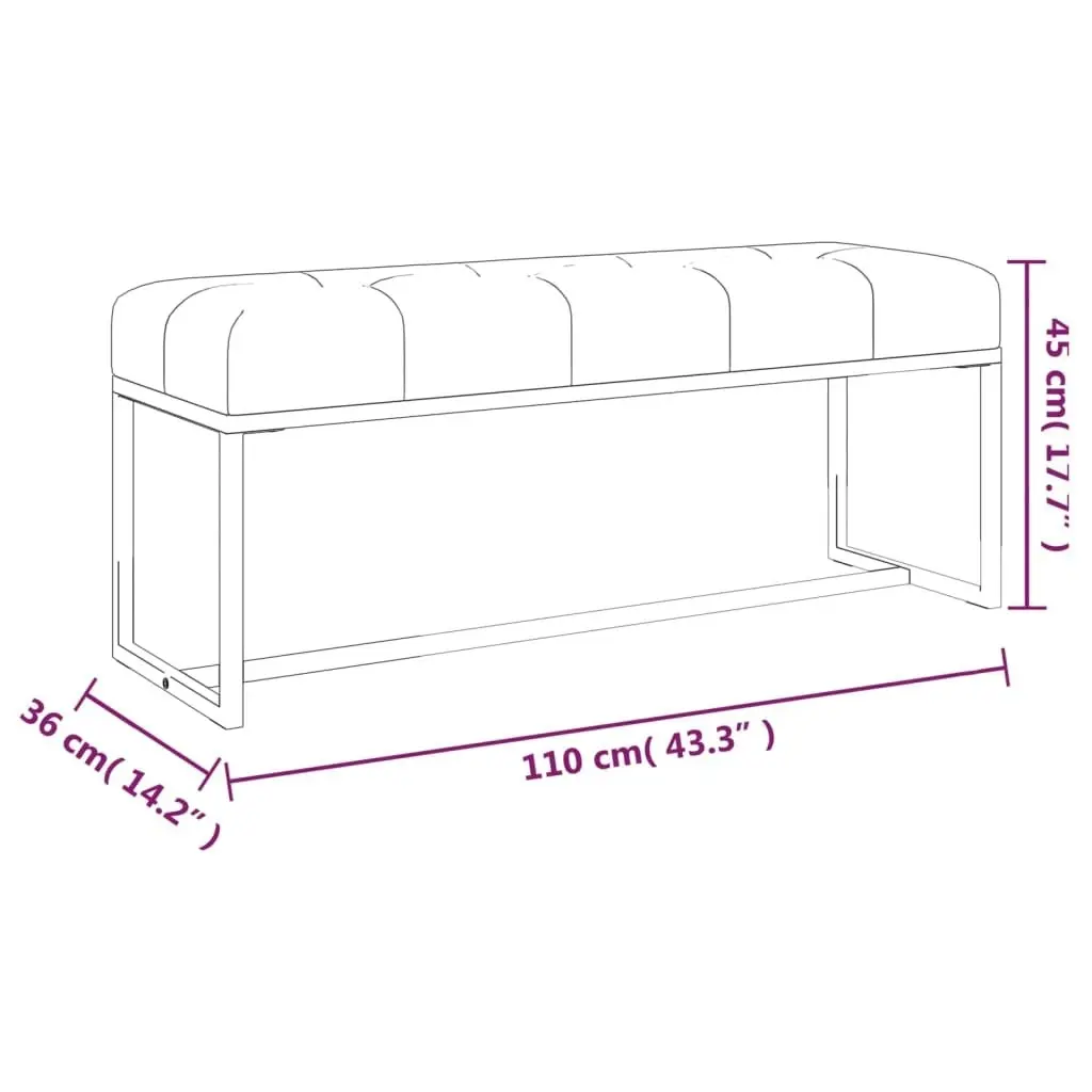 Bench Mustard Yellow 110x36x45 cm Velvet 350602