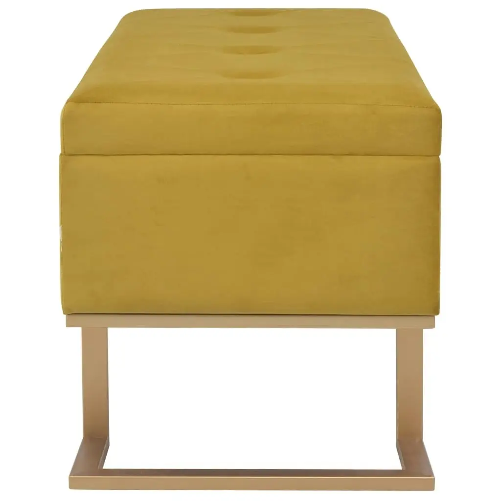 Bench with Storage Compartment 105 cm Mustard Velvet 247571