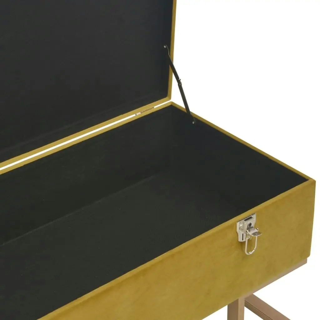 Bench with Storage Compartment 105 cm Mustard Velvet 247571