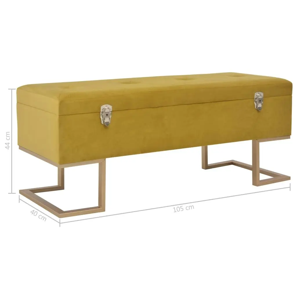 Bench with Storage Compartment 105 cm Mustard Velvet 247571