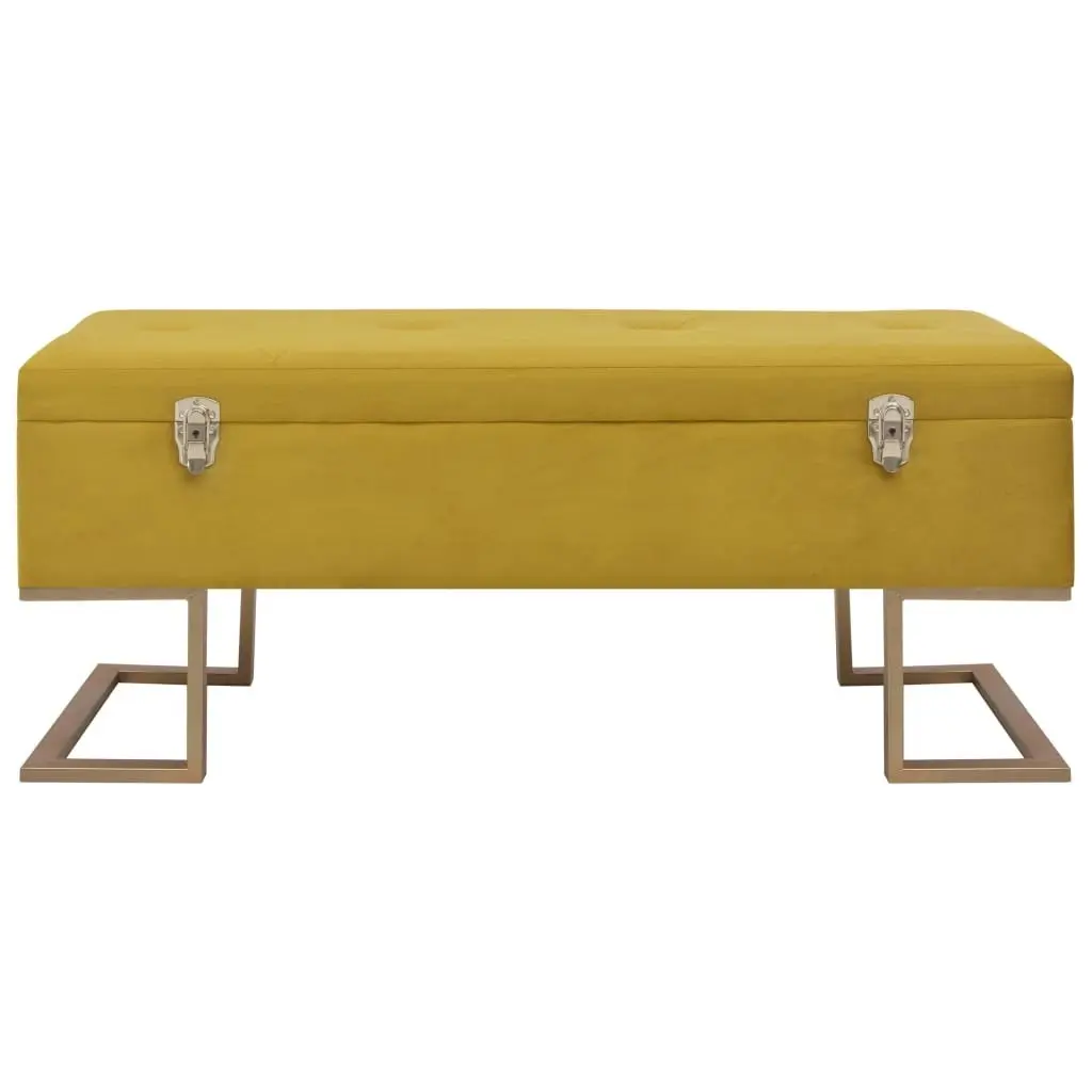 Bench with Storage Compartment 105 cm Mustard Velvet 247571