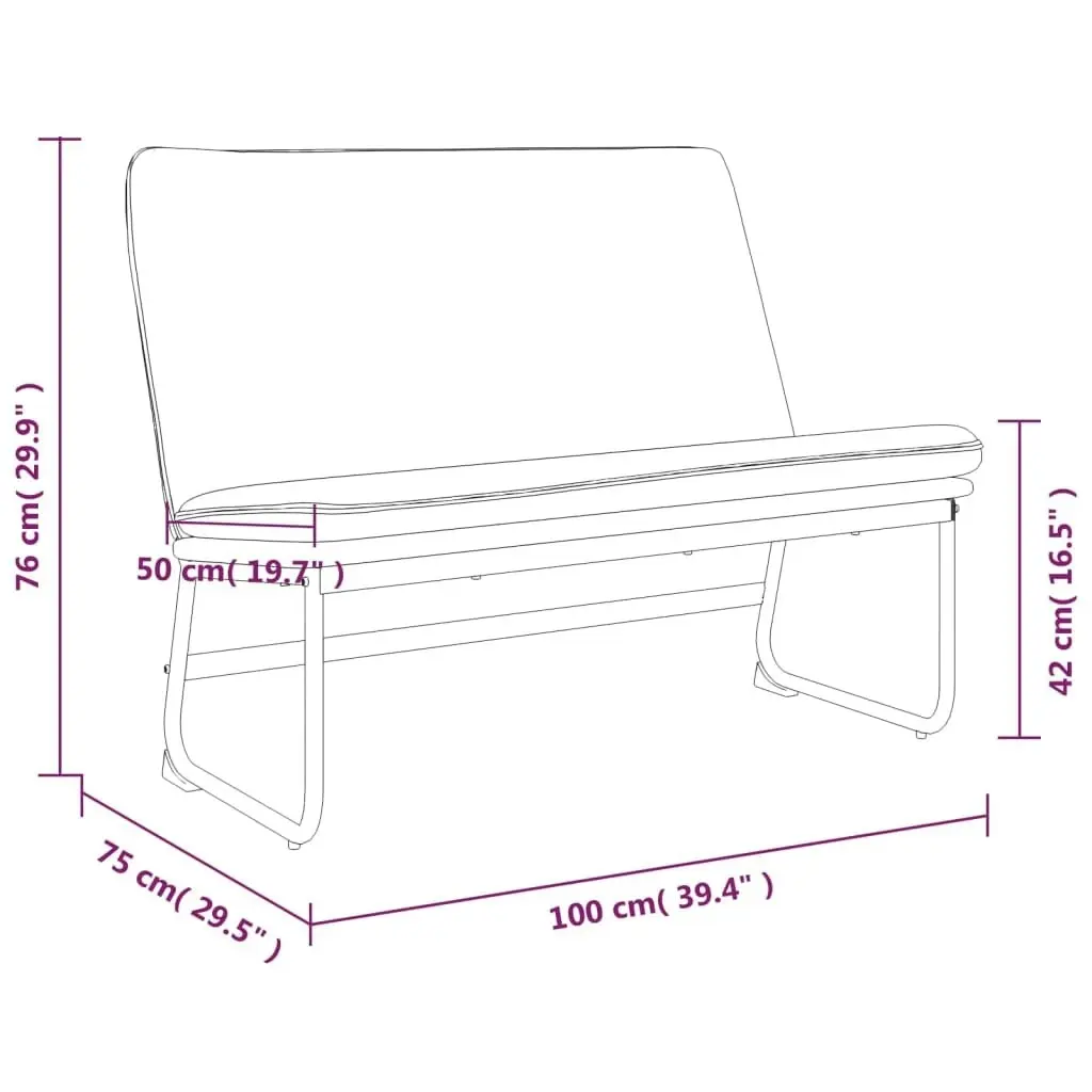 Bench Dark Grey 100x75x76 cm Fabric 351322