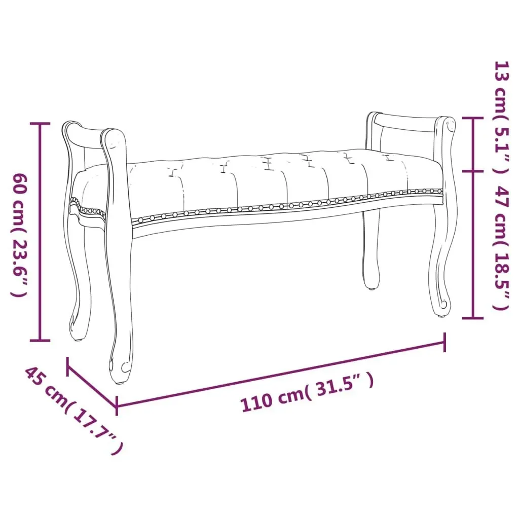 Bench 110x45x60 cm Linen 344436