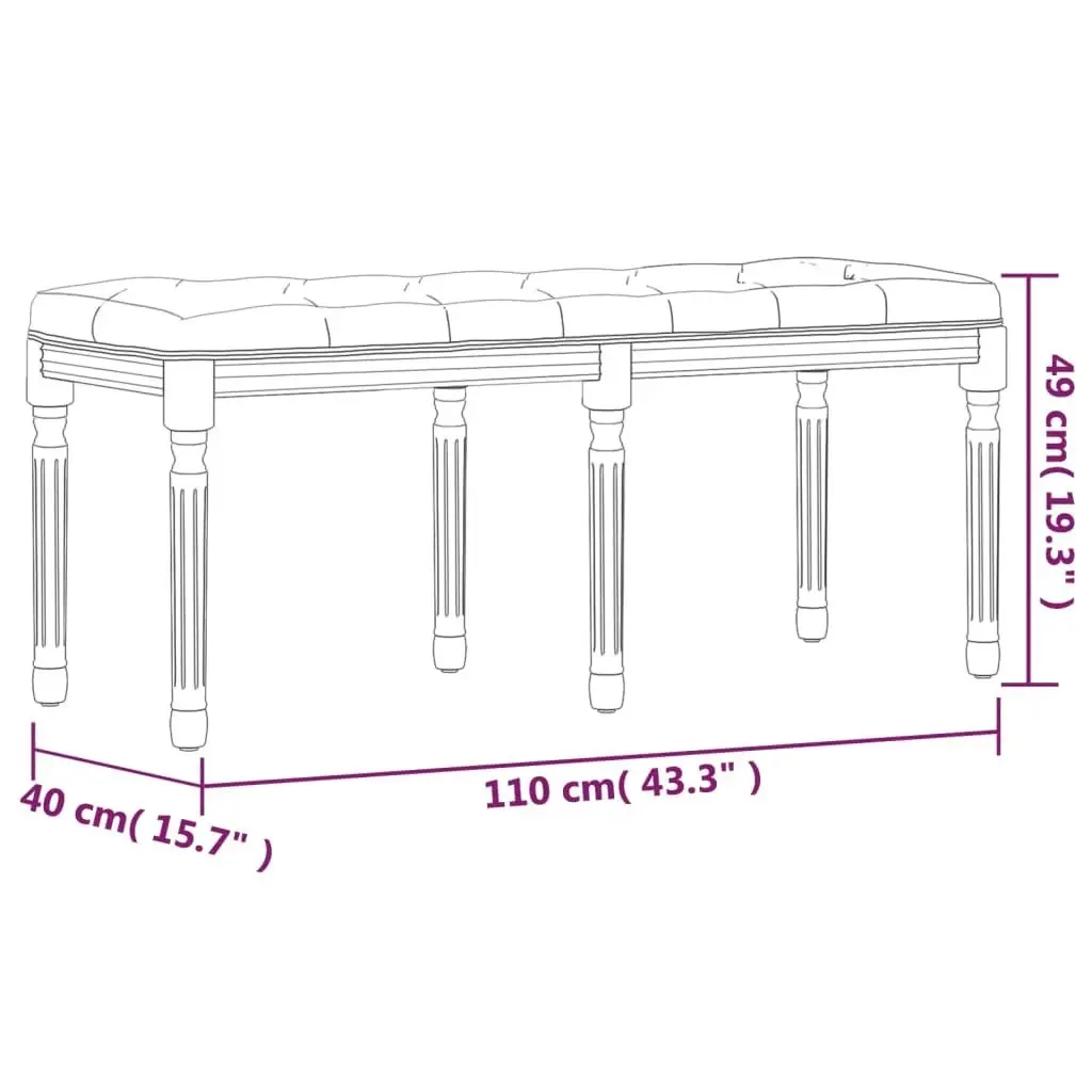 Bench Dark Grey 110x40x49 cm Velvet 344454