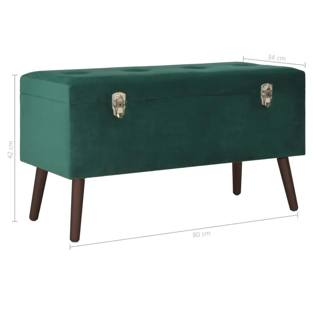 Bench with Storage Compartment Green 80 cm Velvet 3070668