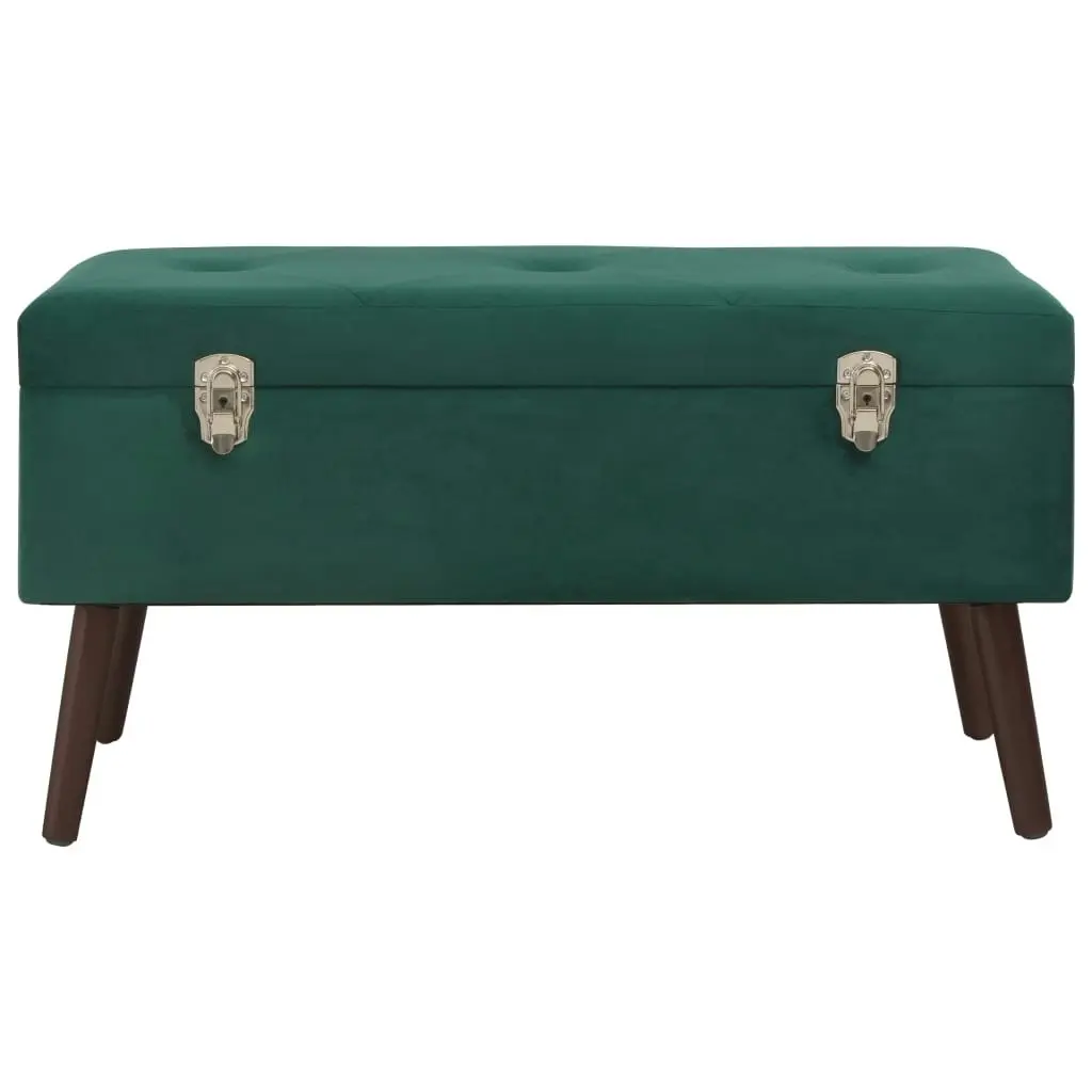 Bench with Storage Compartment Green 80 cm Velvet 3070668