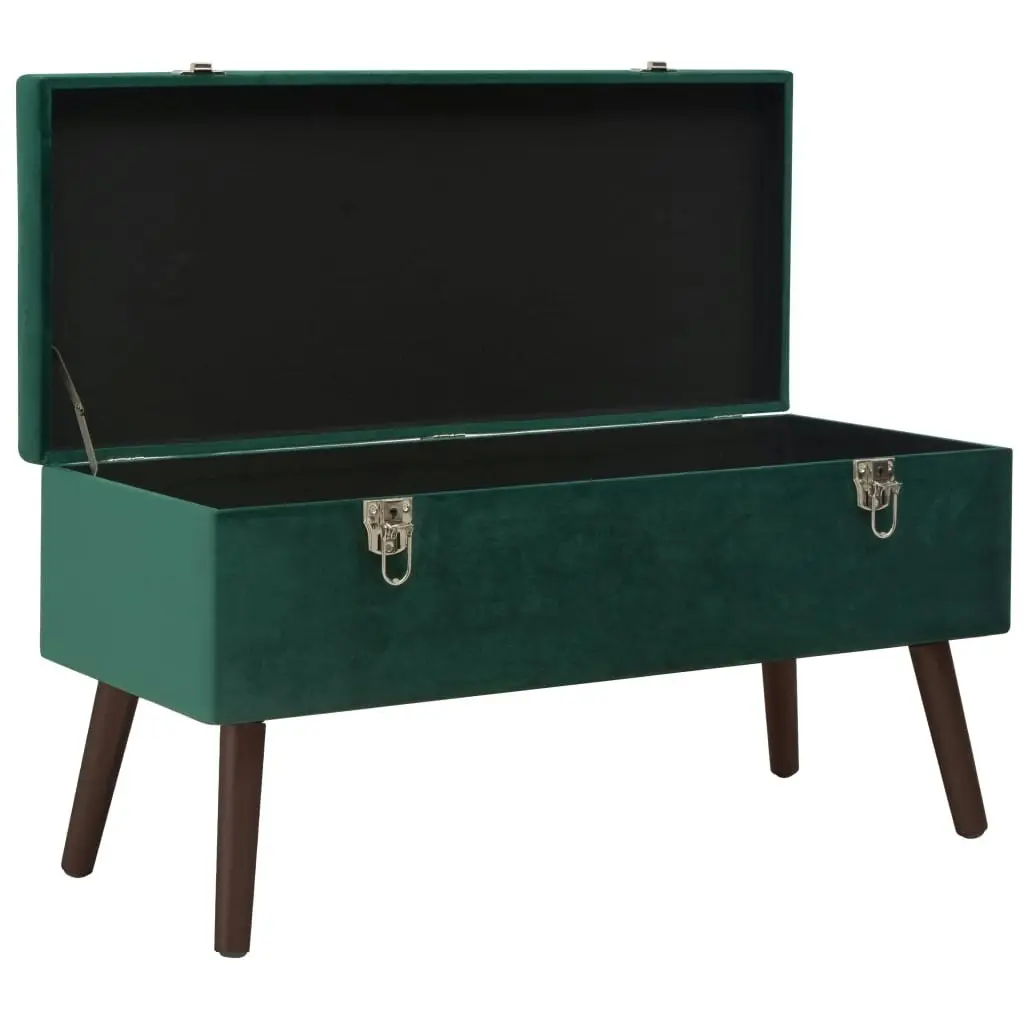 Bench with Storage Compartment Green 80 cm Velvet 3070668