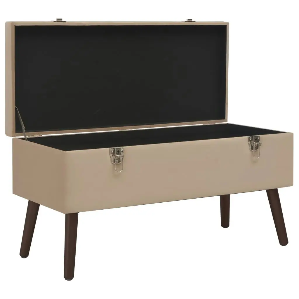 Bench with Storage Compartment Beige 80 cm Velvet 3070672