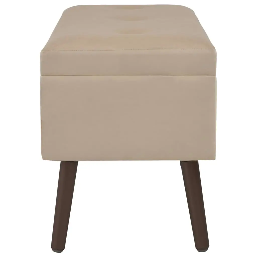 Bench with Storage Compartment Beige 80 cm Velvet 3070672