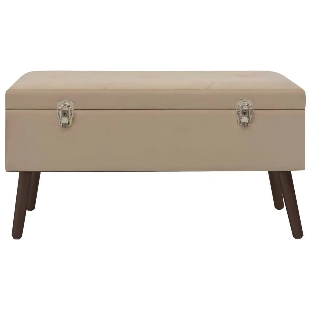 Bench with Storage Compartment Beige 80 cm Velvet 3070672