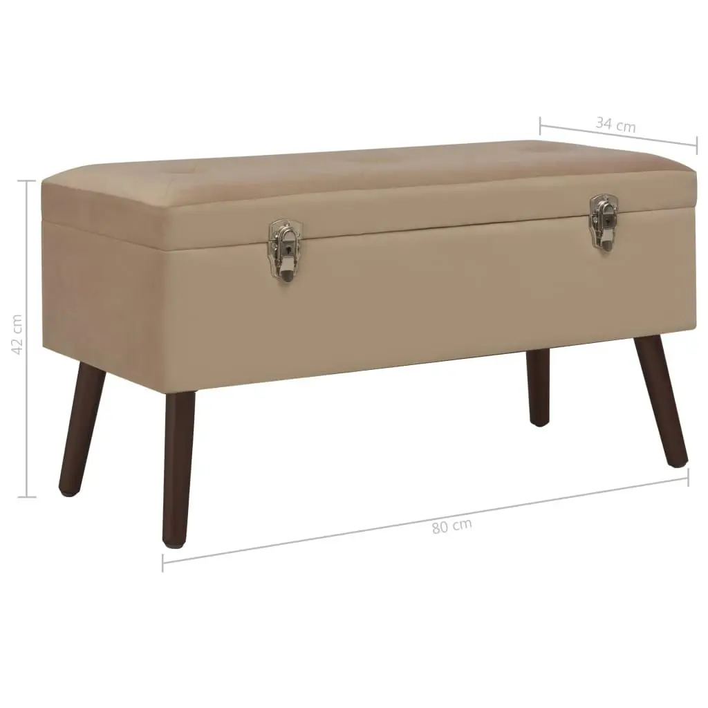 Bench with Storage Compartment Beige 80 cm Velvet 3070672