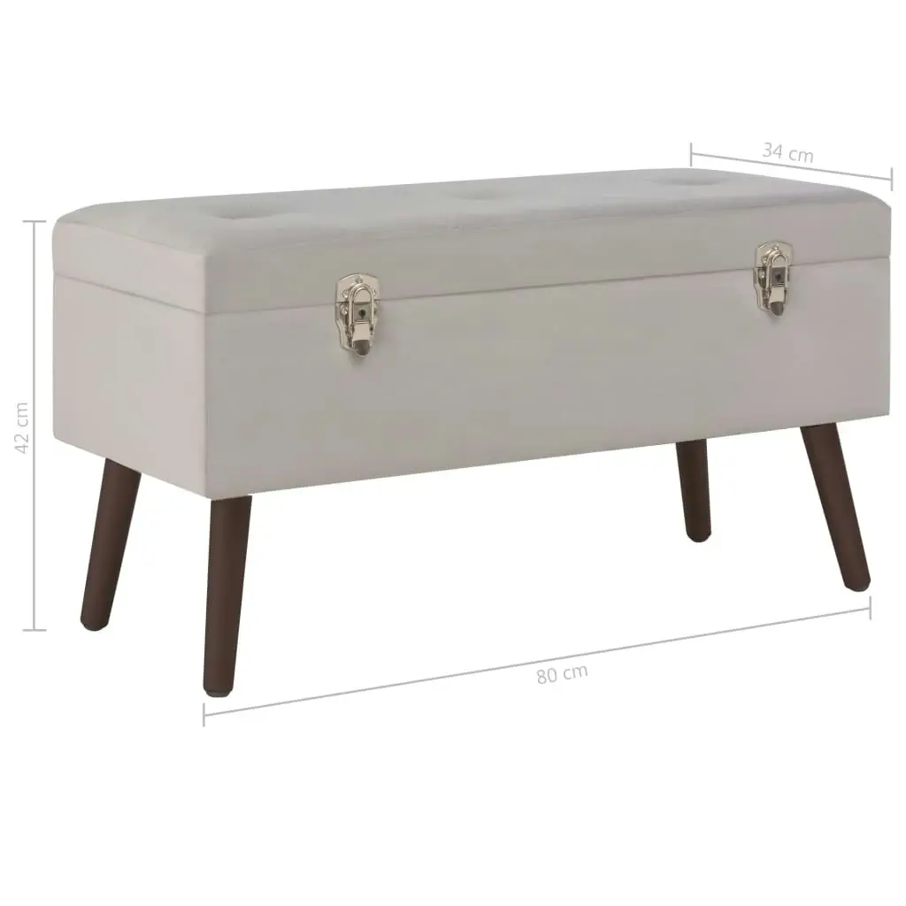 Bench with Storage Compartment Grey 80 cm Velvet 3070671