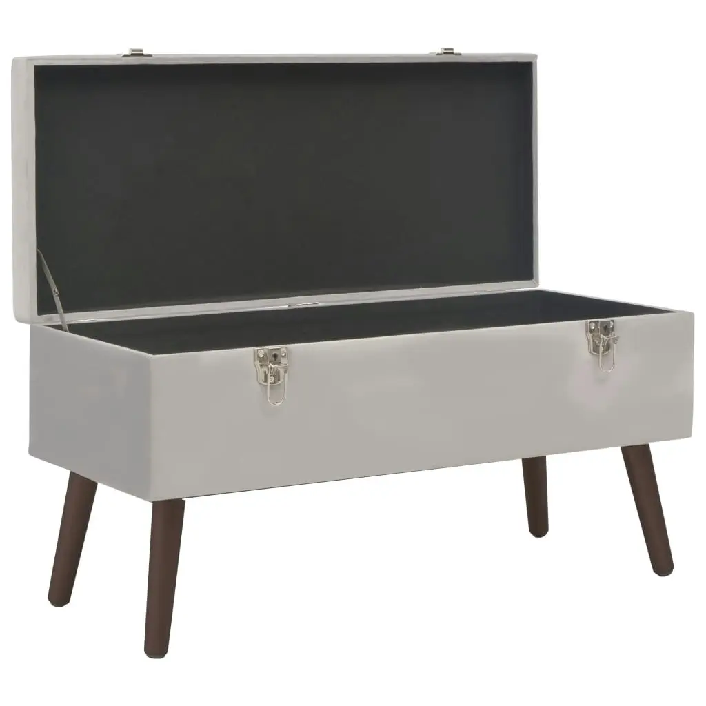 Bench with Storage Compartment Grey 80 cm Velvet 3070671