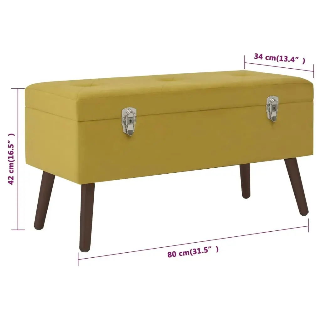 Bench with Storage Compartment Mustard Yellow 80 cm Velvet 3102957