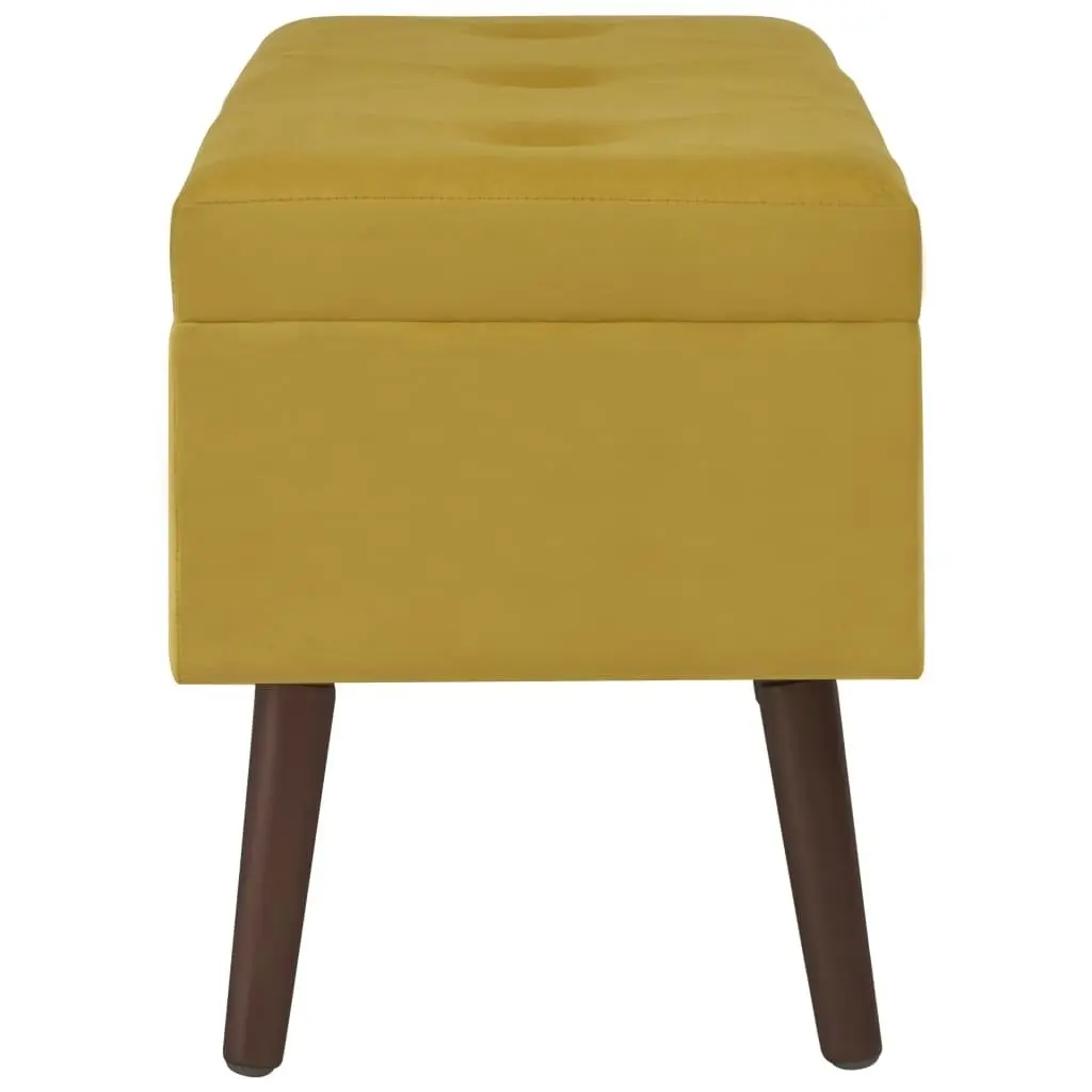 Bench with Storage Compartment Mustard Yellow 80 cm Velvet 3102957