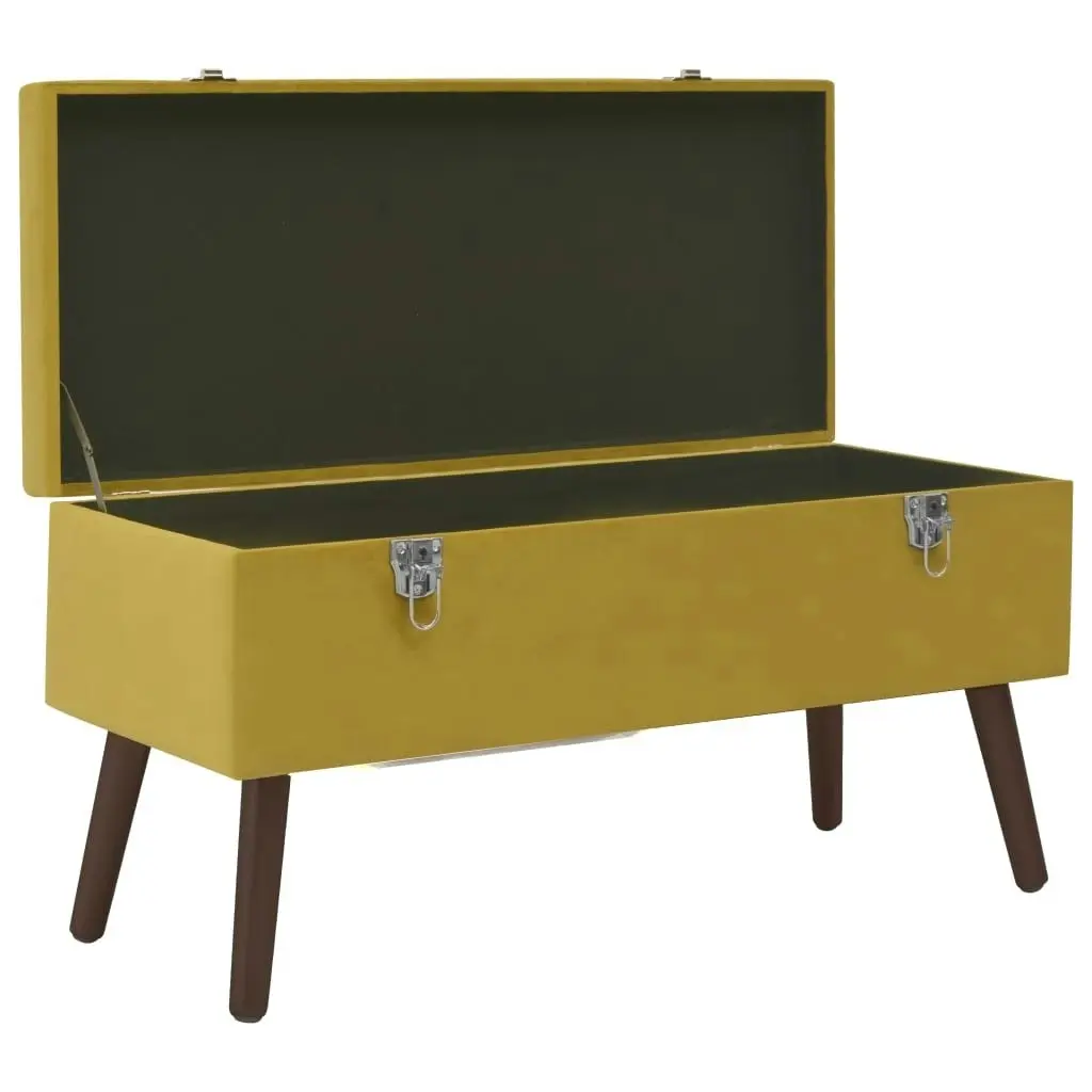 Bench with Storage Compartment Mustard Yellow 80 cm Velvet 3102957