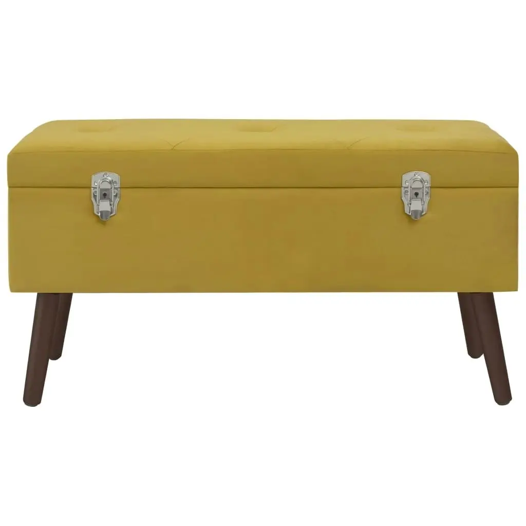 Bench with Storage Compartment Mustard Yellow 80 cm Velvet 3102957