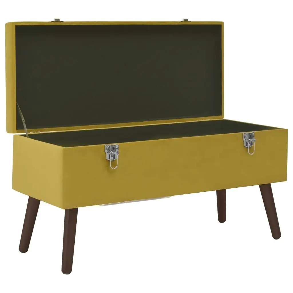 Bench with Storage Compartment Mustard Yellow 80 cm Velvet 3070669