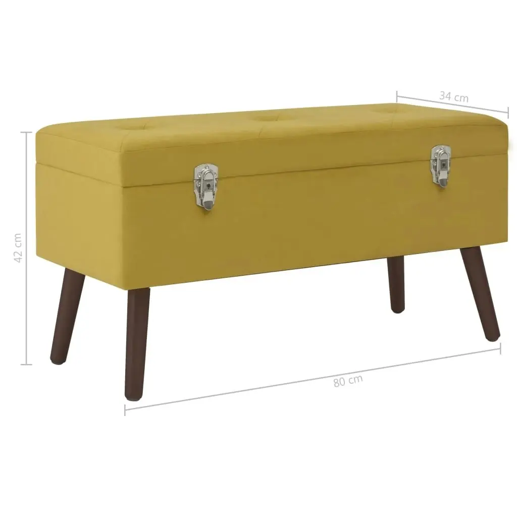 Bench with Storage Compartment Mustard Yellow 80 cm Velvet 3070669