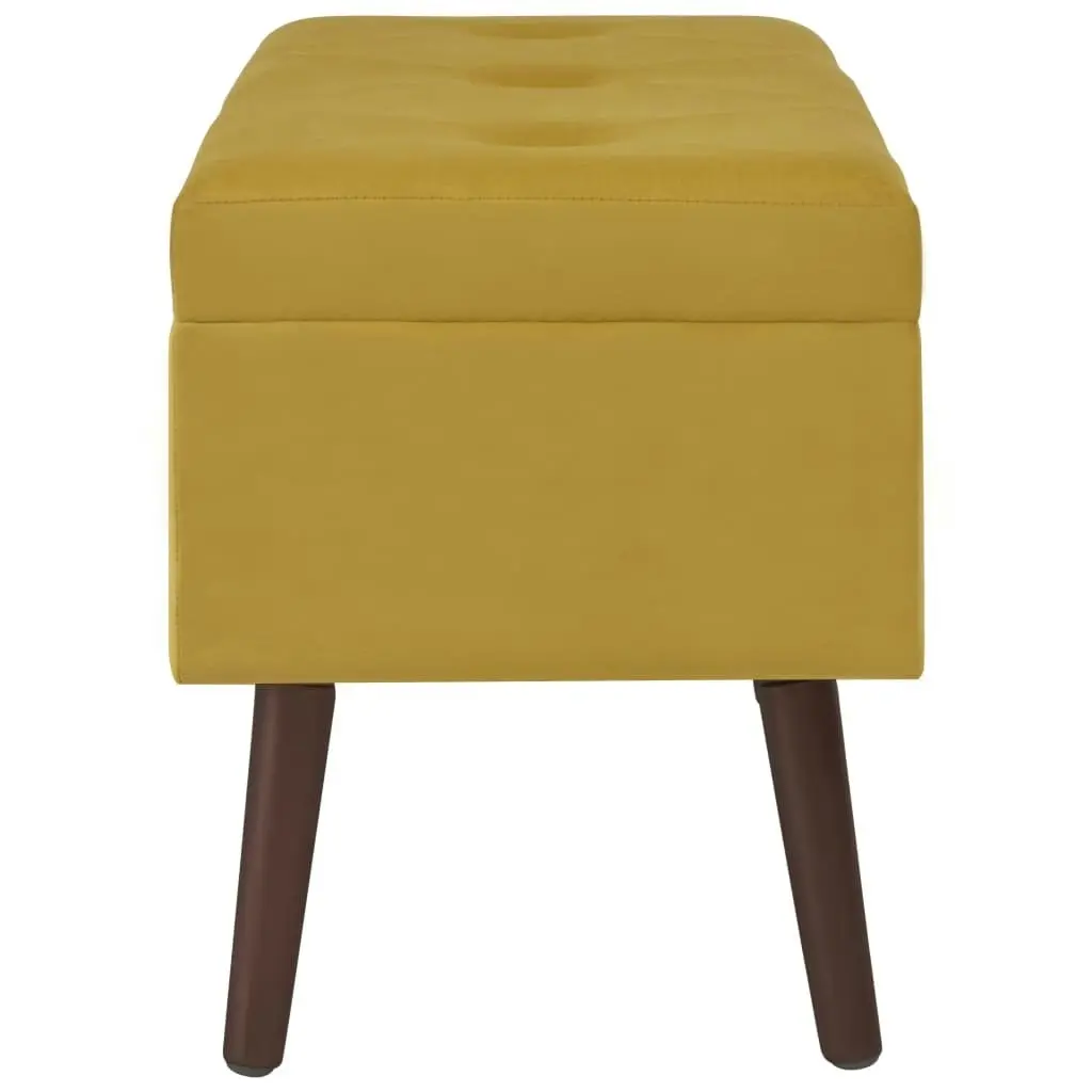 Bench with Storage Compartment Mustard Yellow 80 cm Velvet 3070669